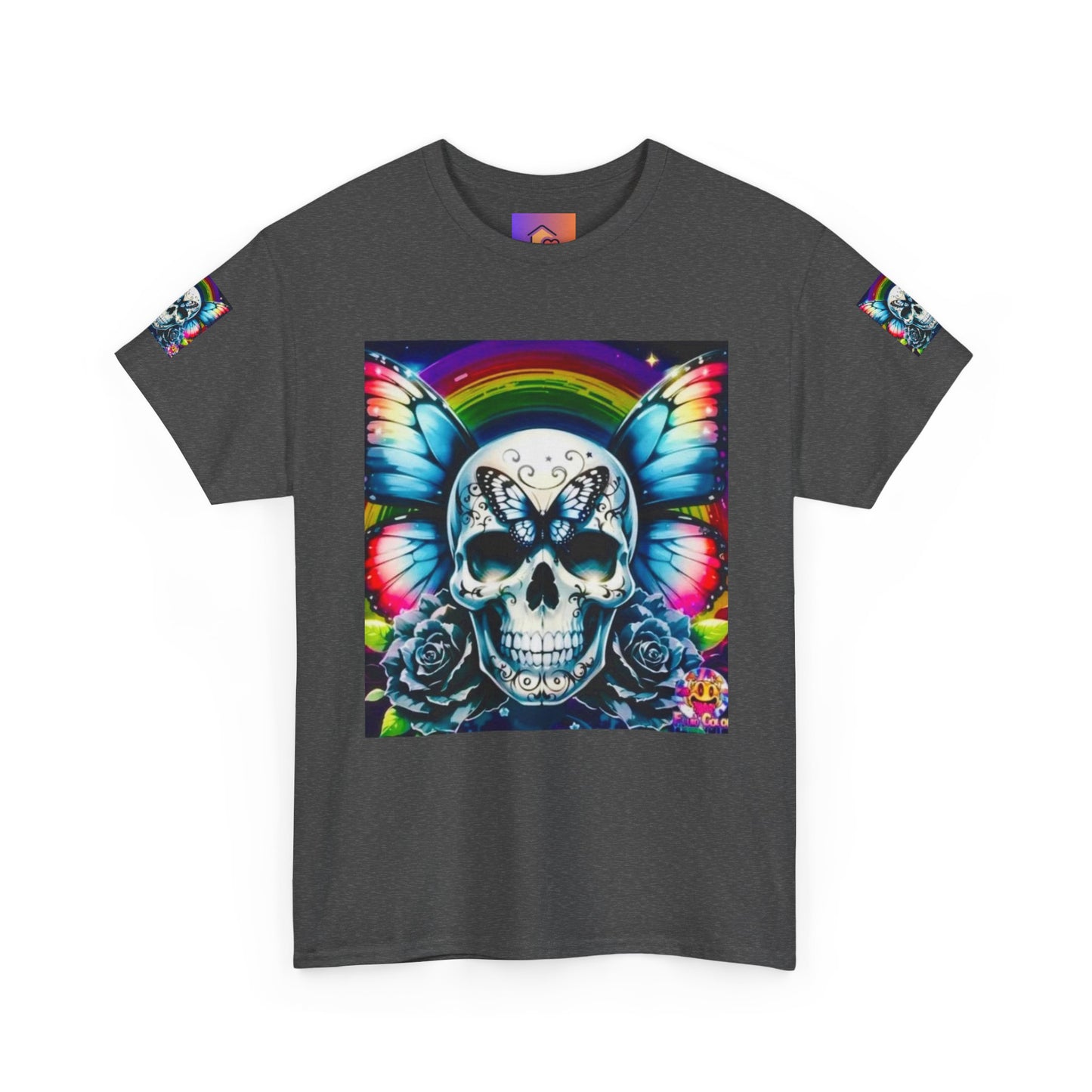 Skull Tee - Bright & Colorful Butterfly Design