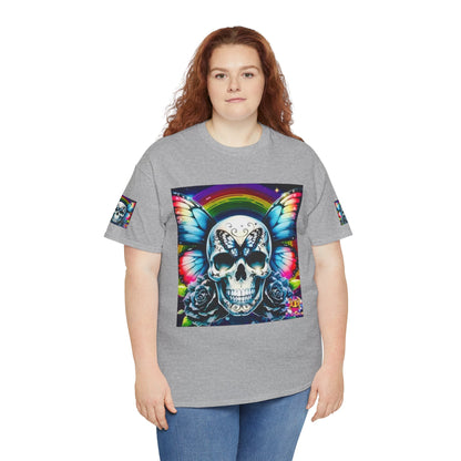 Skull Tee - Bright & Colorful Butterfly Design