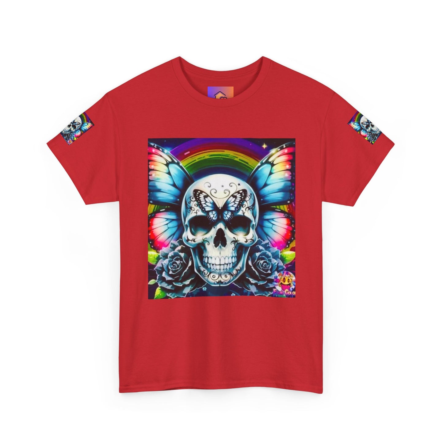 Skull Tee - Bright & Colorful Butterfly Design