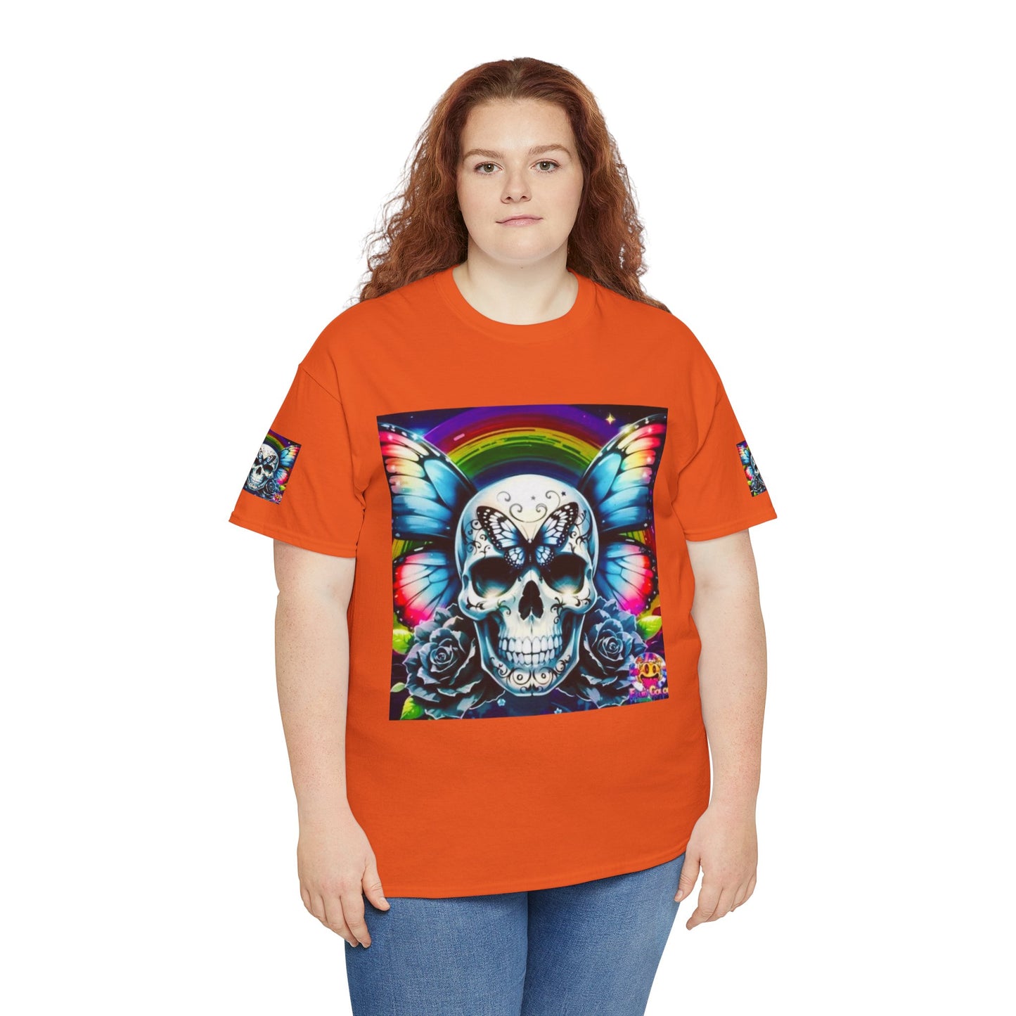 Skull Tee - Bright & Colorful Butterfly Design