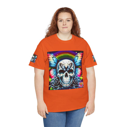 Skull Tee - Bright & Colorful Butterfly Design