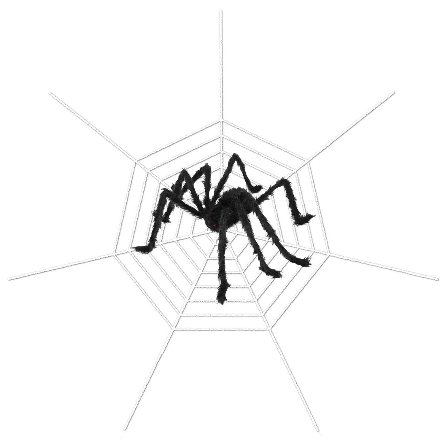 1Pc Halloween Decorations Spider Outdoor 49inch Halloween Spider With 126 Inch Tarantula Mega Spider Web Hairy Poseable Scary Spider Outdoor Yard Creepy Decor Spider Stretch Cobweb
