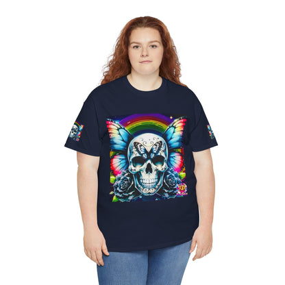 Skull Tee - Bright & Colorful Butterfly Design