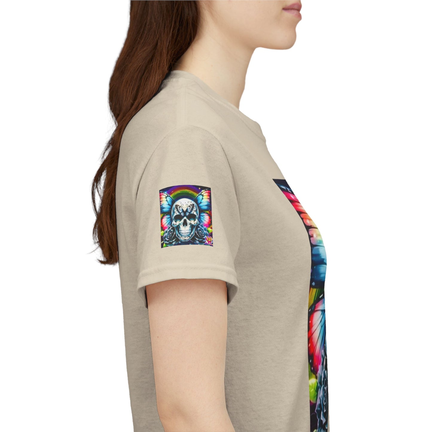 Skull Tee - Bright & Colorful Butterfly Design