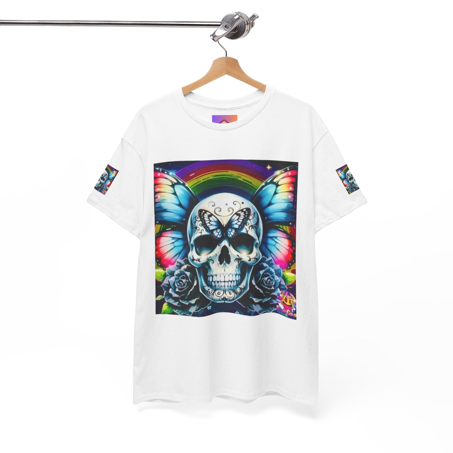 Skull Tee - Bright & Colorful Butterfly Design