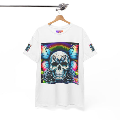 Skull Tee - Bright & Colorful Butterfly Design