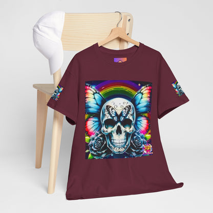Skull Tee - Bright & Colorful Butterfly Design