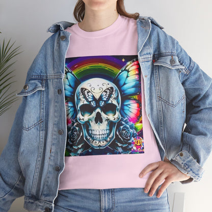 Skull Tee - Bright & Colorful Butterfly Design
