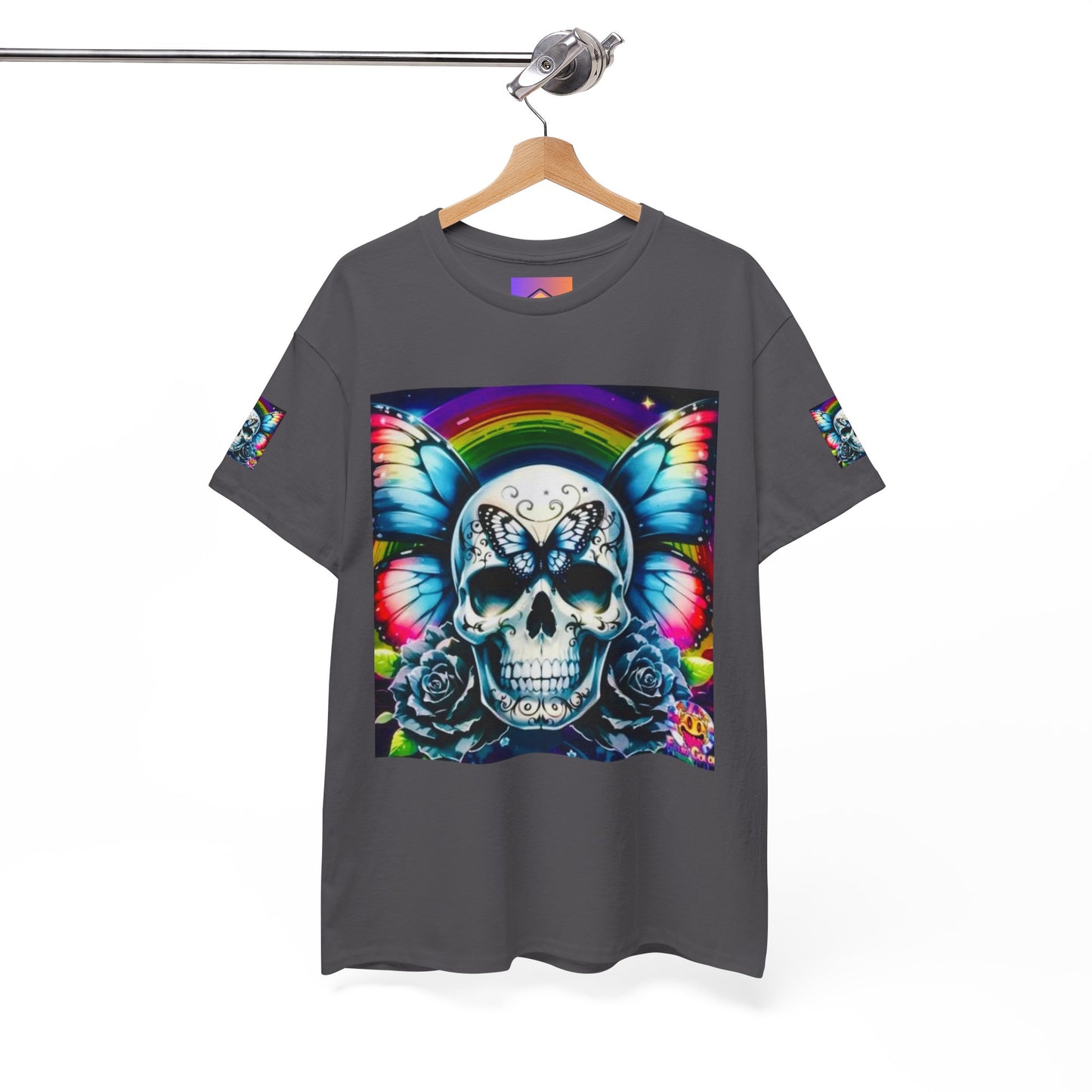 Skull Tee - Bright & Colorful Butterfly Design