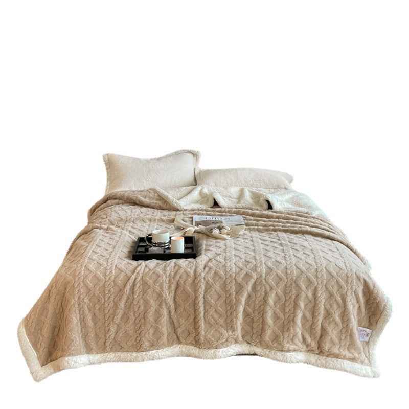 Autumn And Winter Thickening Taffeta Thermal Flannel Casual Blanket