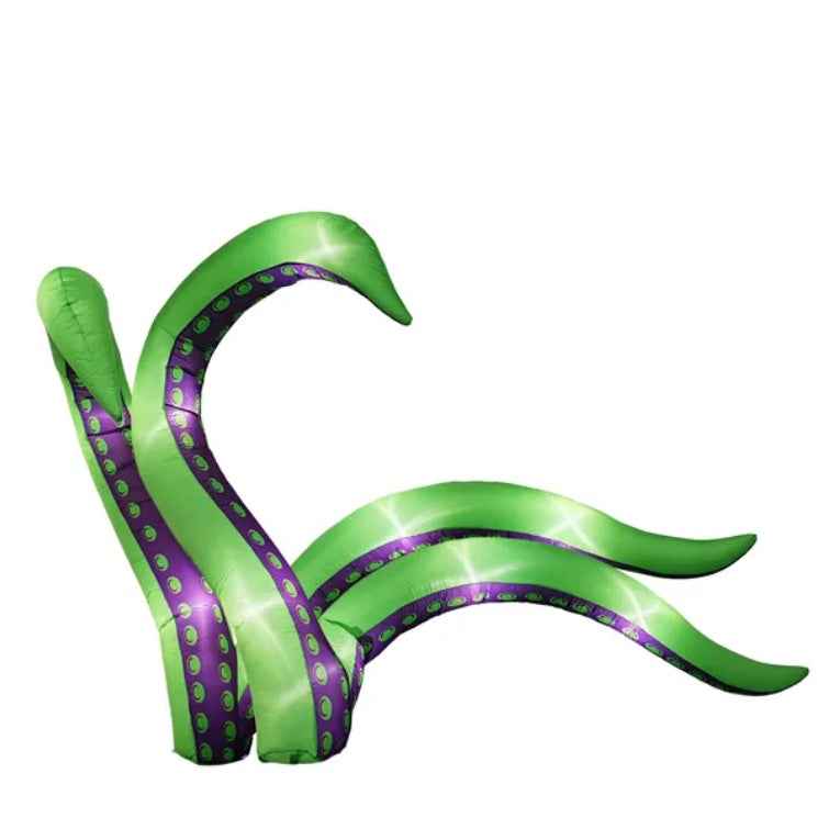 2 Pack Halloween Inflatable Octopus Tentacles Outdoor Decorations, Blow Up Hanging Decoration With Built-in LED Lights, Striking Window Decor For Halloween Party Outdoor Yard Garden Lawn