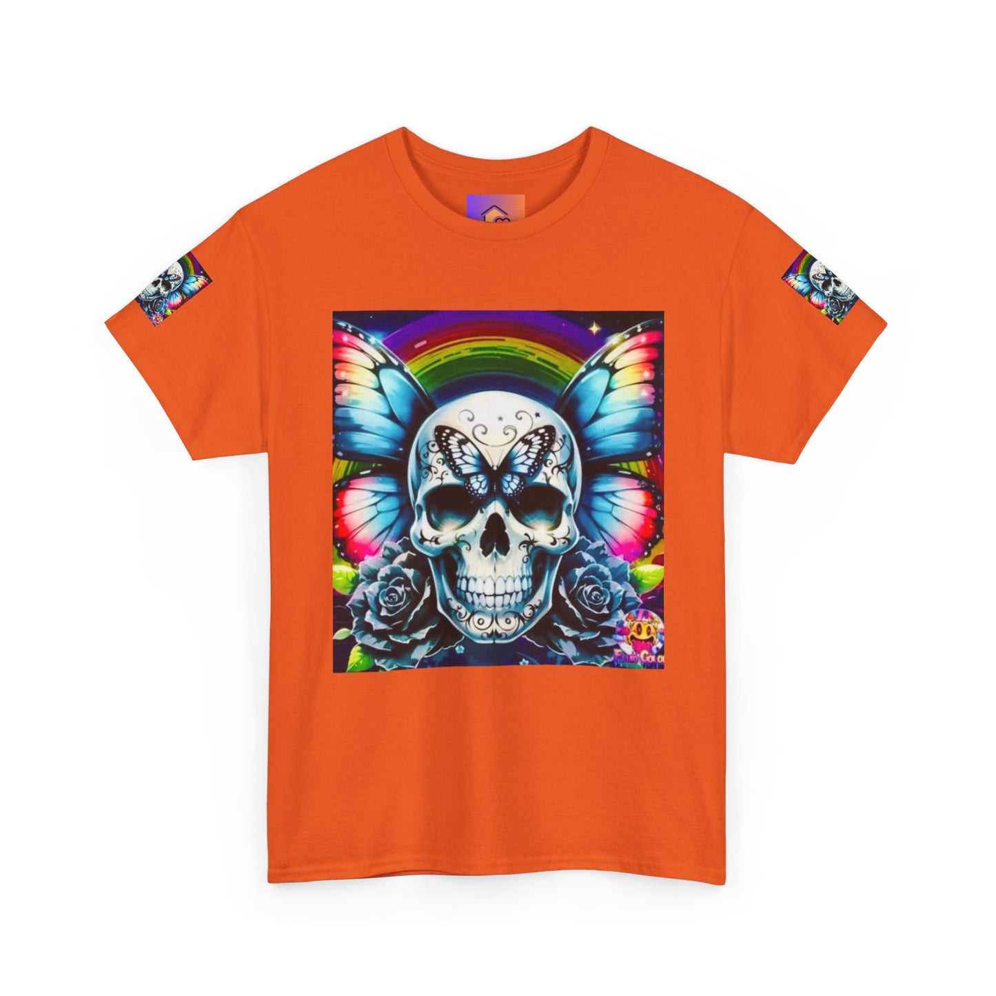 Skull Tee - Bright & Colorful Butterfly Design