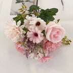 Autumn Hydrangea Bridal Bouquet Rose Dried Flower Silk Flower