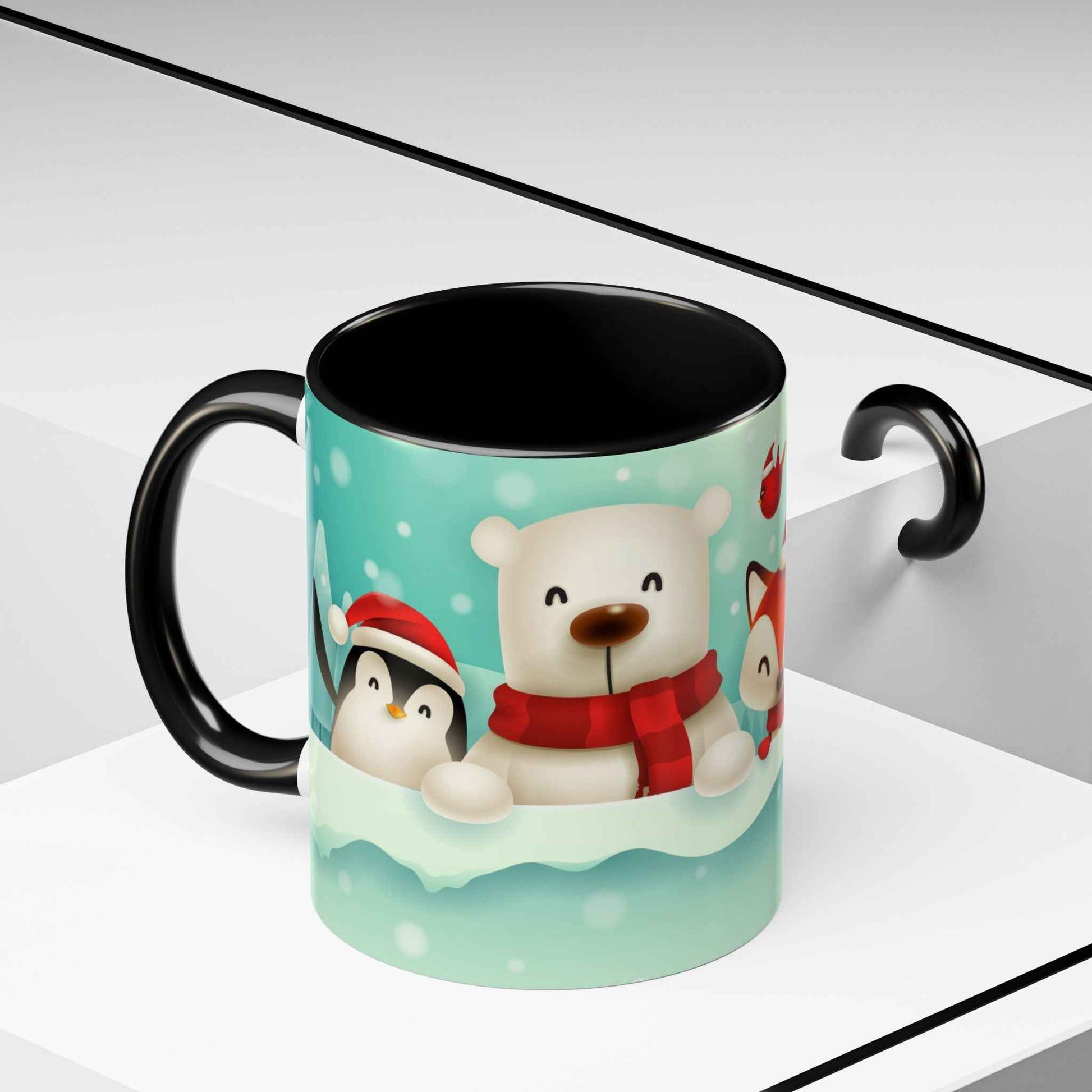 Festive Animal Friends Coffee Mug - Winter Holiday Theme