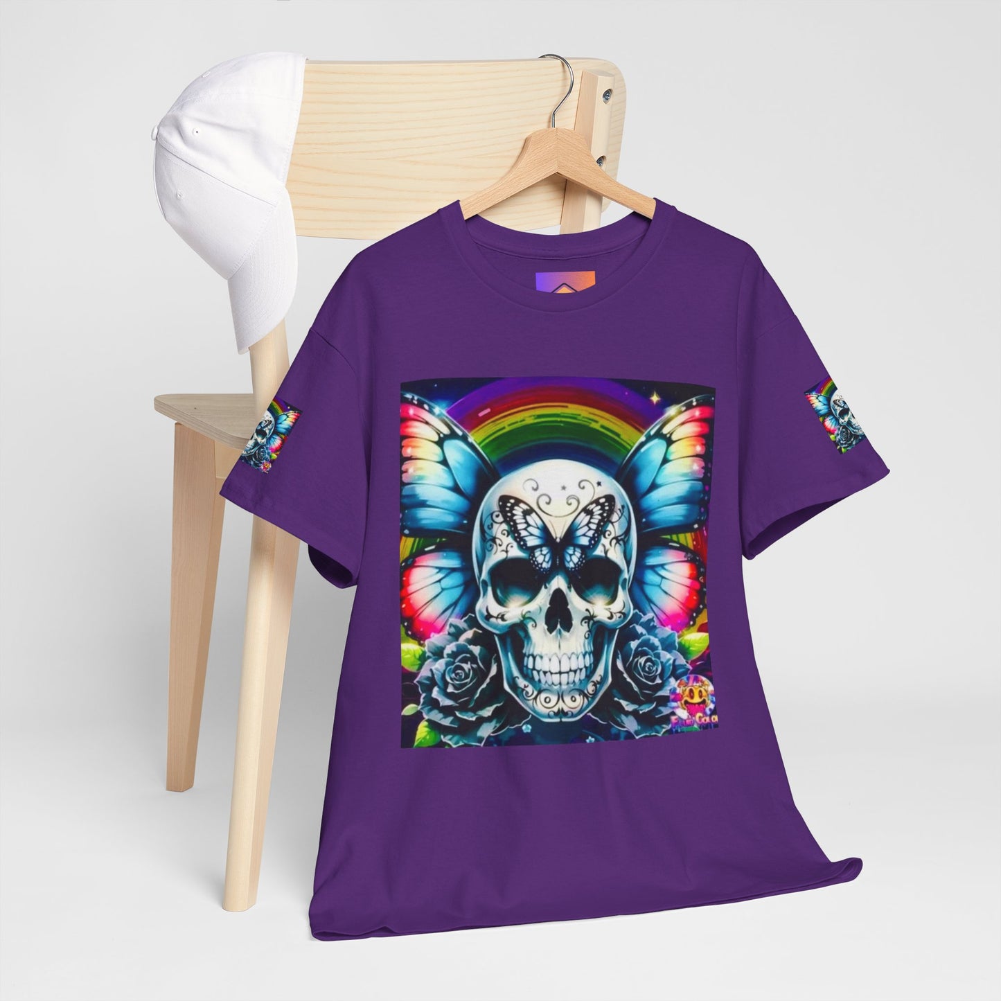 Skull Tee - Bright & Colorful Butterfly Design
