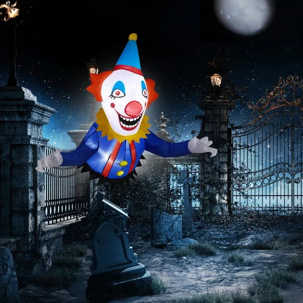 3.3 FT Halloween Inflatable Clown Broke Out From Window Outdoor Decorations, Scary Blow Up Decor With Built-in LED Lights For Holiday Party Yard Lawn Garden Decor Indoor Outdoor