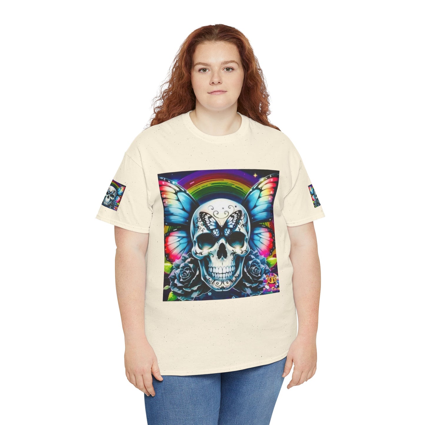 Skull Tee - Bright & Colorful Butterfly Design