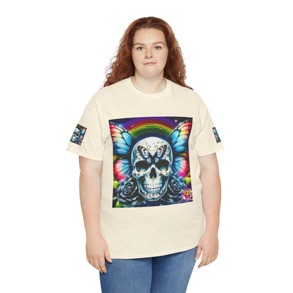 Skull Tee - Bright & Colorful Butterfly Design