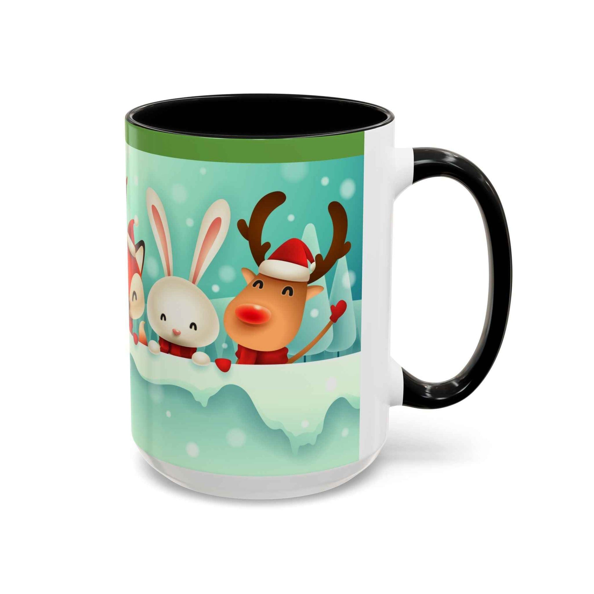 Festive Animal Friends Coffee Mug - Winter Holiday Theme