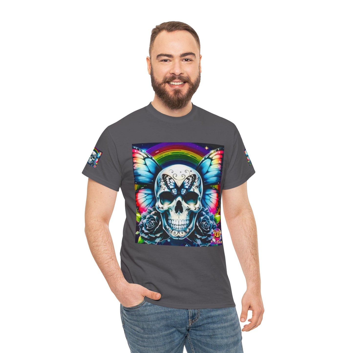 Skull Tee - Bright & Colorful Butterfly Design