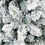 3 Pcs Flocked Artificial Christmas Tree Set With Lights, 4ft 5ft 6ft Christmas Snow Tree Set, Christmas Decor
