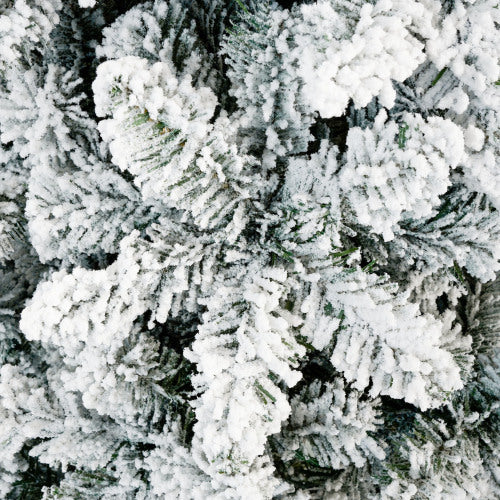 3 Pcs Flocked Artificial Christmas Tree Set With Lights, 4ft 5ft 6ft Christmas Snow Tree Set, Christmas Decor