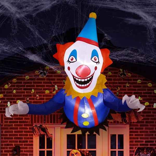 3.3 FT Halloween Inflatable Clown Broke Out From Window Outdoor Decorations, Scary Blow Up Decor With Built-in LED Lights For Holiday Party Yard Lawn Garden Decor Indoor Outdoor