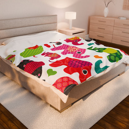 Elephant Plush Blanket | Nursery Decor | Baby Shower Gift