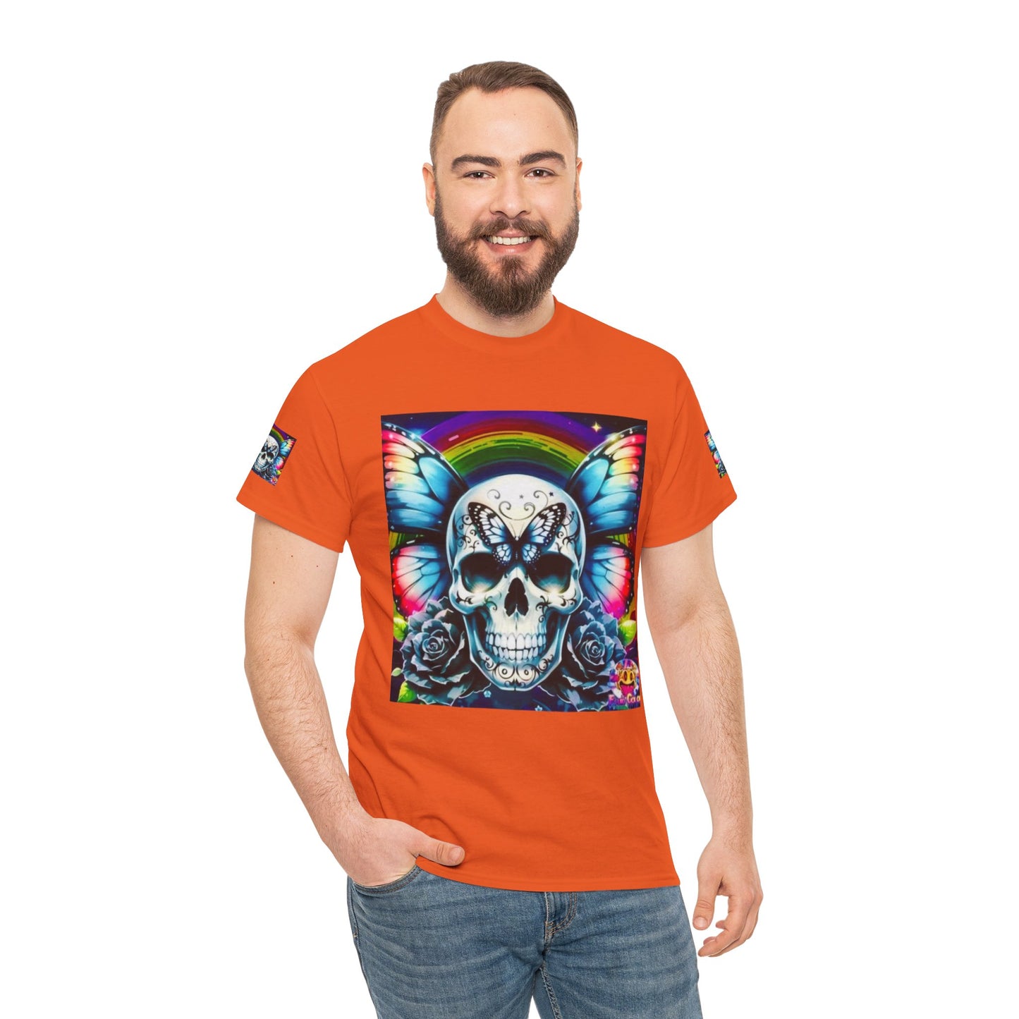 Skull Tee - Bright & Colorful Butterfly Design