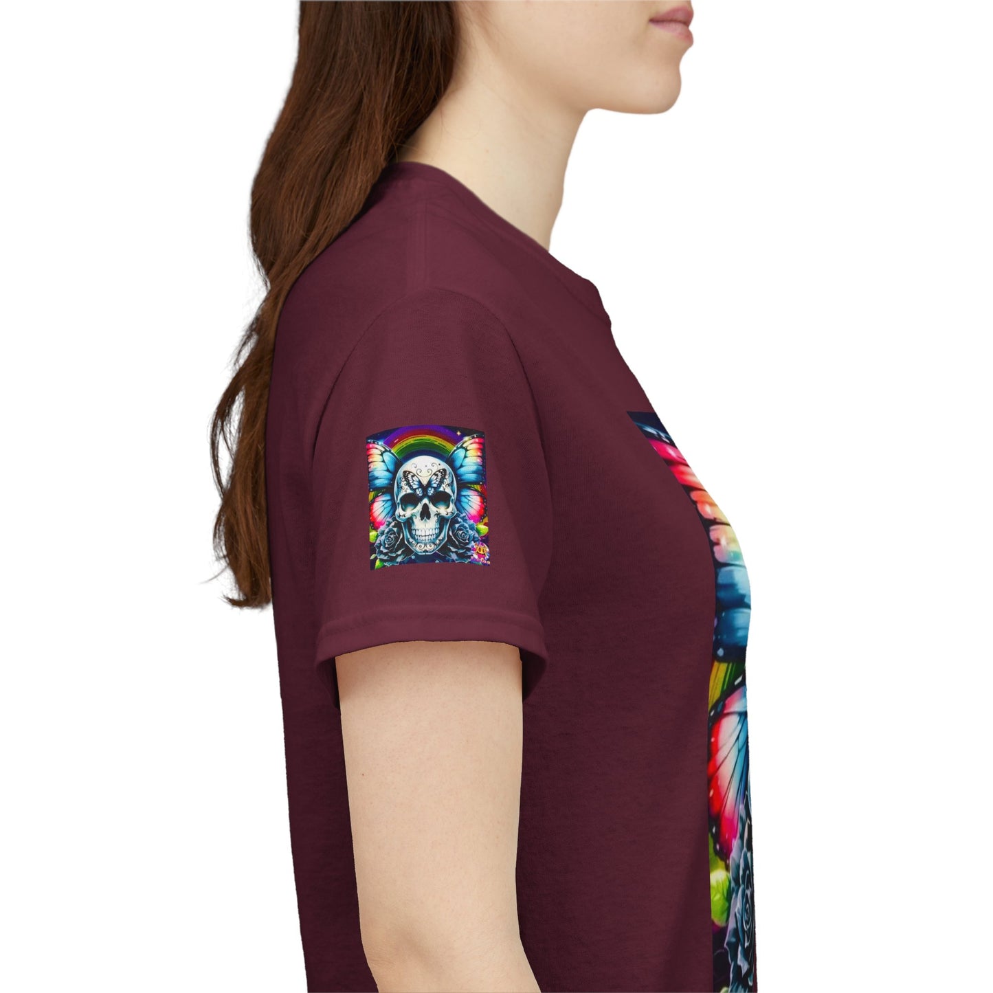 Skull Tee - Bright & Colorful Butterfly Design