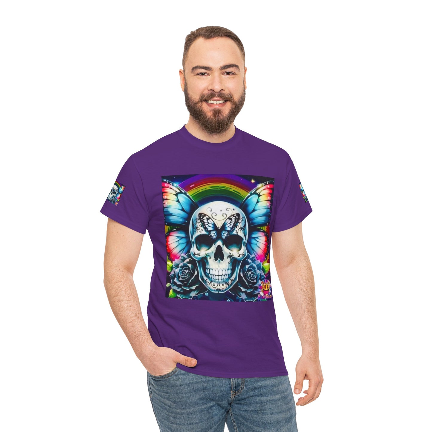 Skull Tee - Bright & Colorful Butterfly Design