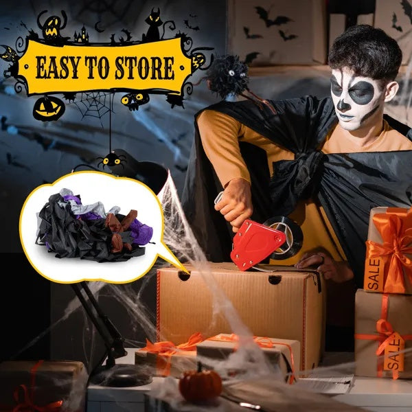 9.8 FT Halloween Inflatables Haunted House Castle Archway Outdoor Decorations, Scary Halloween Giant Grim Reaper Blow Up Ghost Decorations For Holiday Party Front Yard Lawn Garden Decor