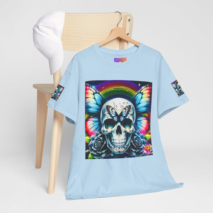 Skull Tee - Bright & Colorful Butterfly Design