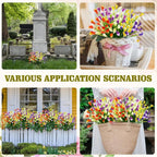 5 Bundles Artificial Calla Lily Realistic UV Resistant Fake Flowers Faux Plastic Long Stem Plants For Indoor Planter Home Porch Yard Spring Summer Cemetery Decor