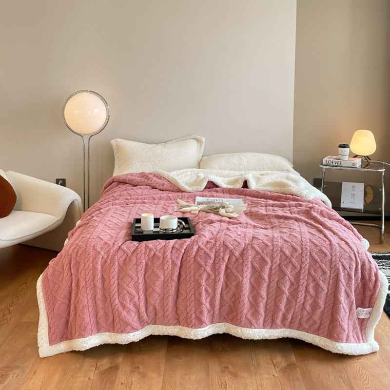 Autumn And Winter Thickening Taffeta Thermal Flannel Casual Blanket