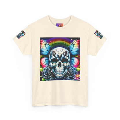 Skull Tee - Bright & Colorful Butterfly Design