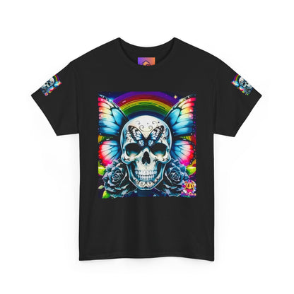 Skull Tee - Bright & Colorful Butterfly Design
