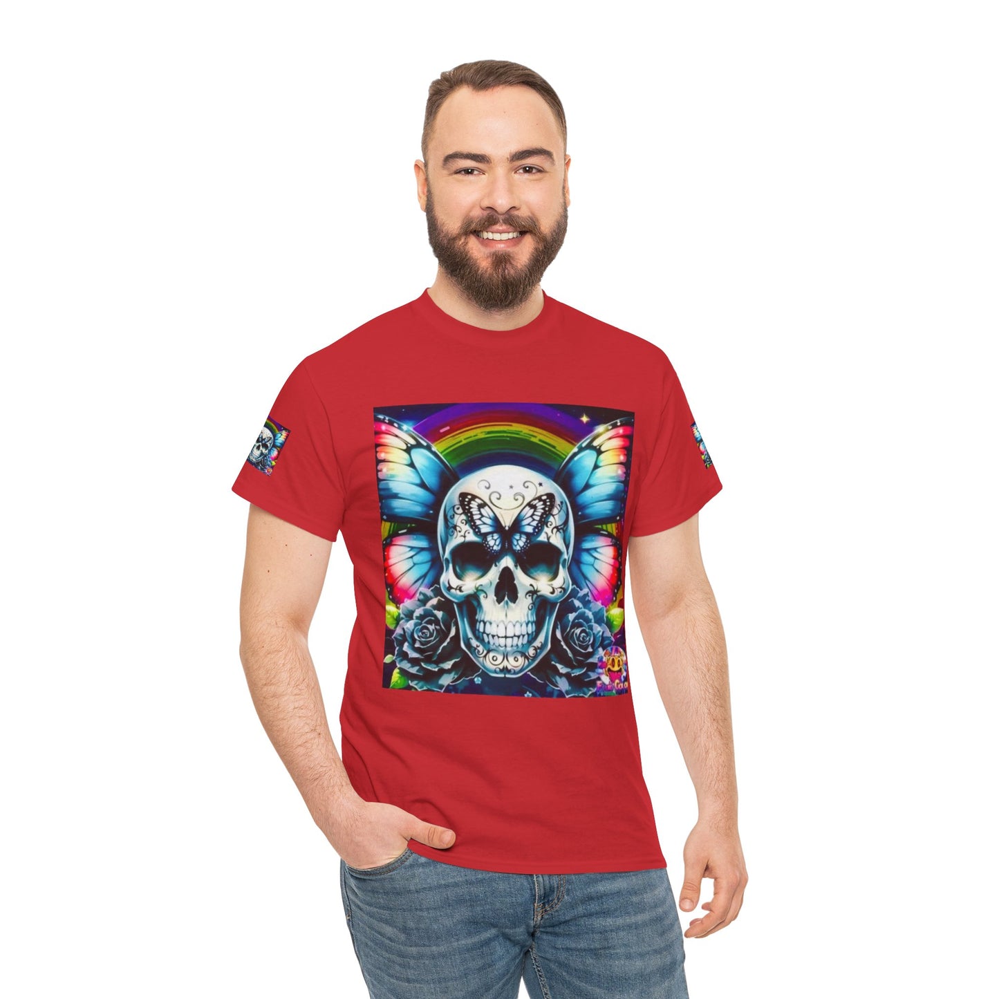 Skull Tee - Bright & Colorful Butterfly Design