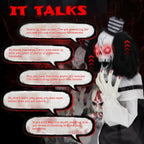 1.8ft Halloween Decoration Scary Clown, Sound-Actived Party Decor With Creepy Sound , Scary Haunted House Props For Indoor Party Home Table Garden Yard Lawn