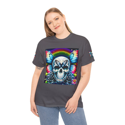 Skull Tee - Bright & Colorful Butterfly Design