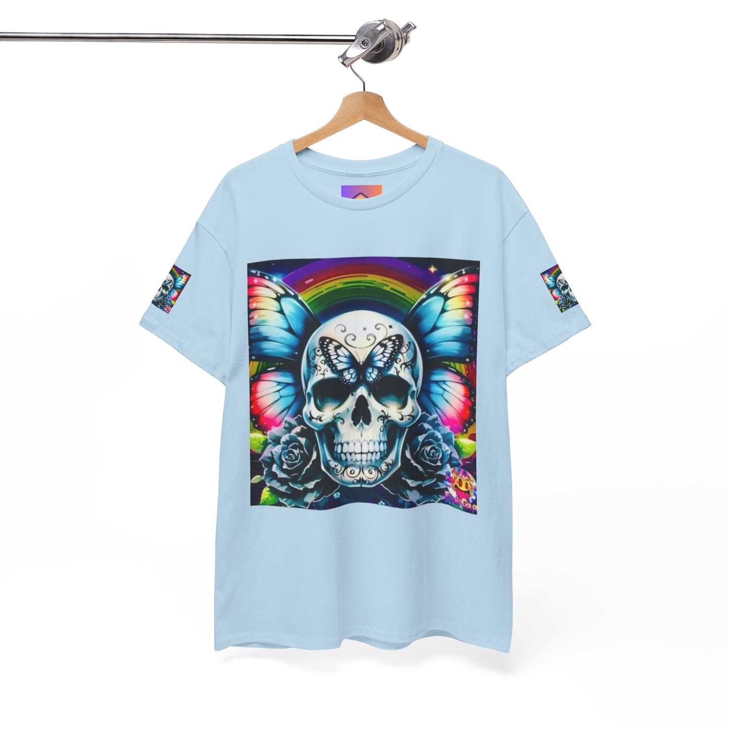 Skull Tee - Bright & Colorful Butterfly Design