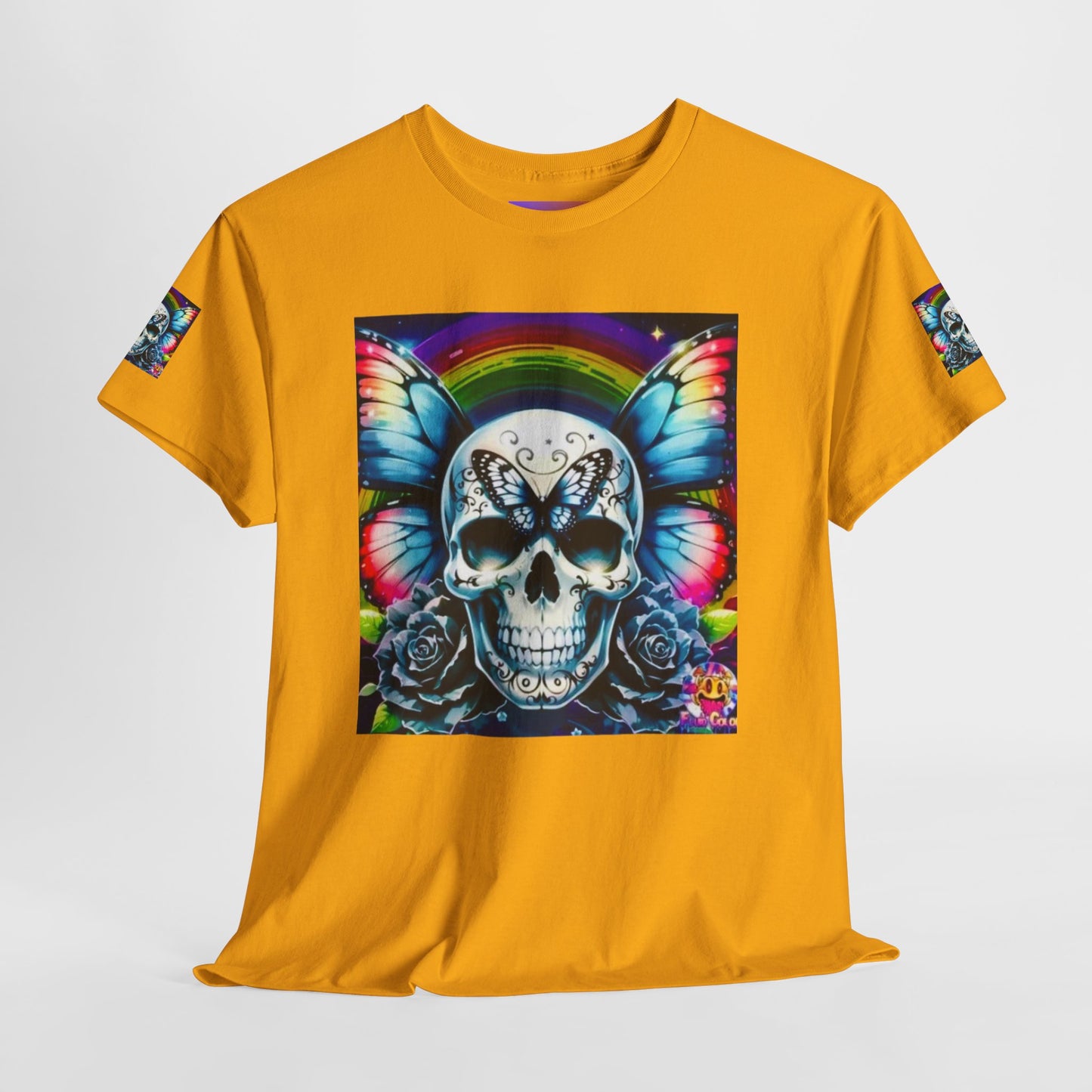 Skull Tee - Bright & Colorful Butterfly Design
