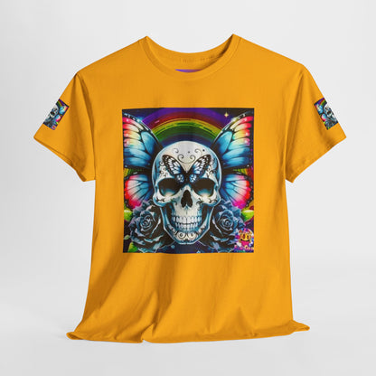 Skull Tee - Bright & Colorful Butterfly Design
