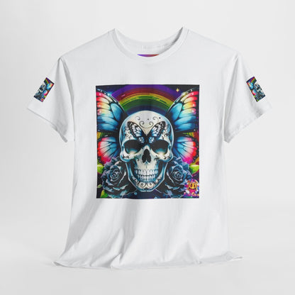 Skull Tee - Bright & Colorful Butterfly Design