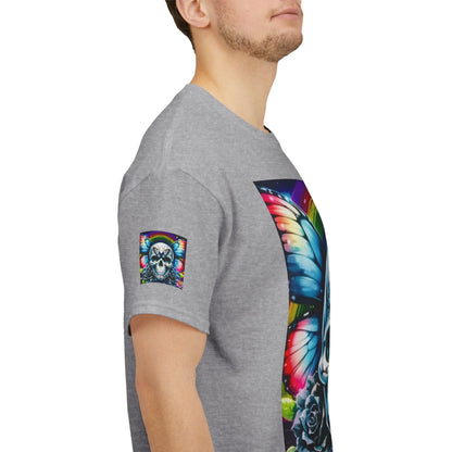 Skull Tee - Bright & Colorful Butterfly Design