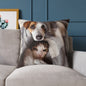 Square Pillow - Cozy Dog and Cat Design for Pet Lovers | Animal Decor, Home Gift, Living Room Accents