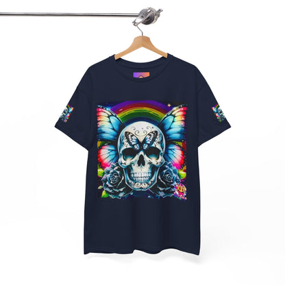 Skull Tee - Bright & Colorful Butterfly Design