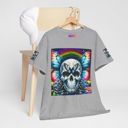 Skull Tee - Bright & Colorful Butterfly Design