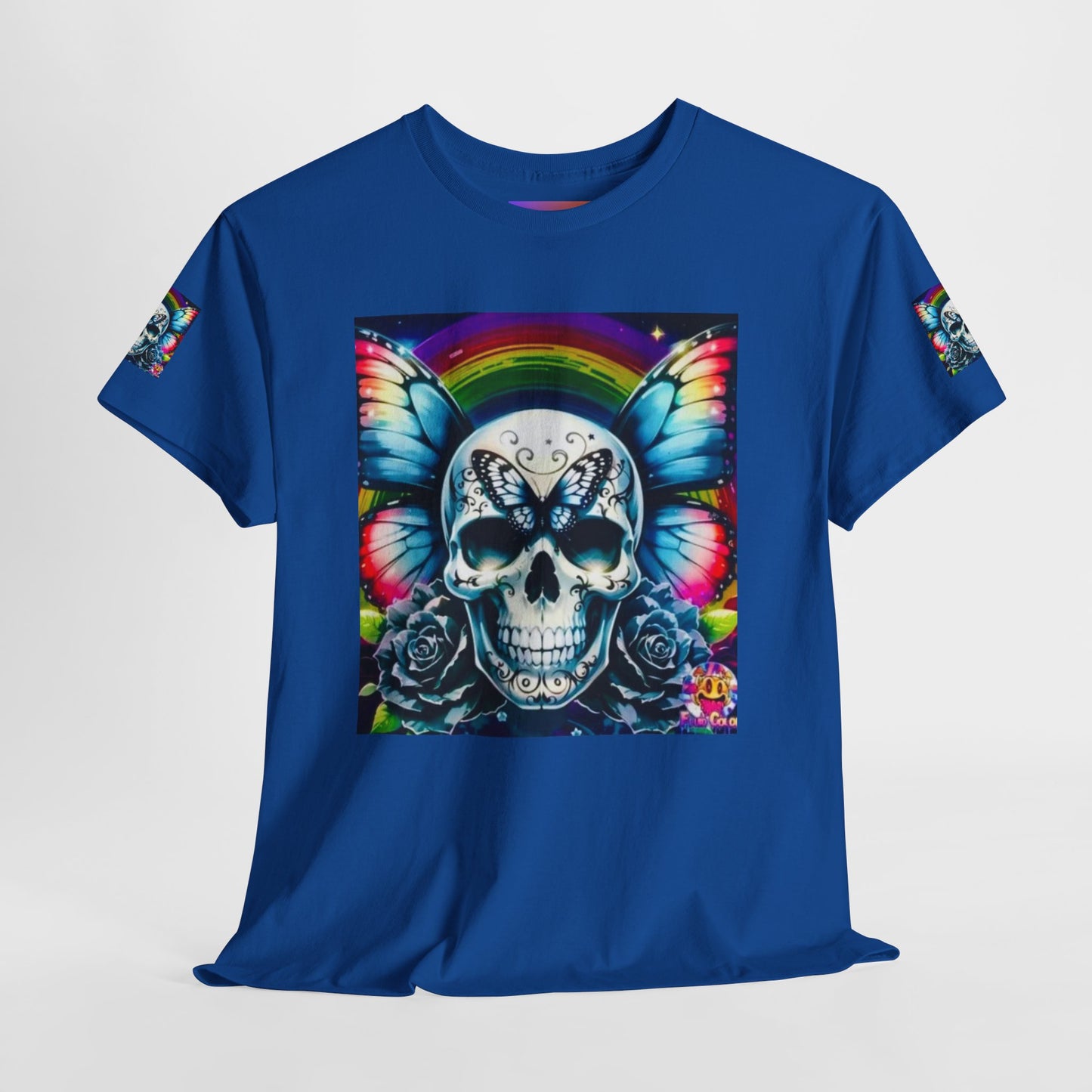 Skull Tee - Bright & Colorful Butterfly Design