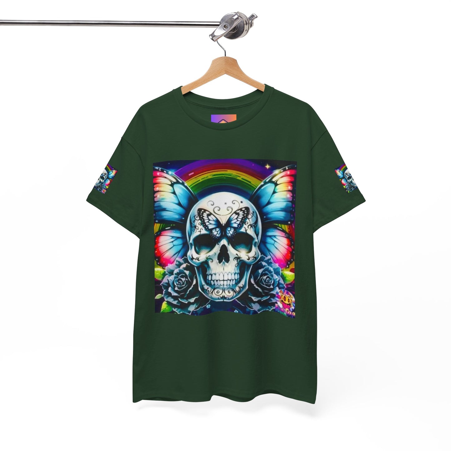 Skull Tee - Bright & Colorful Butterfly Design